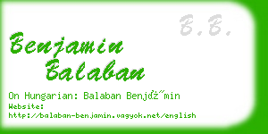 benjamin balaban business card